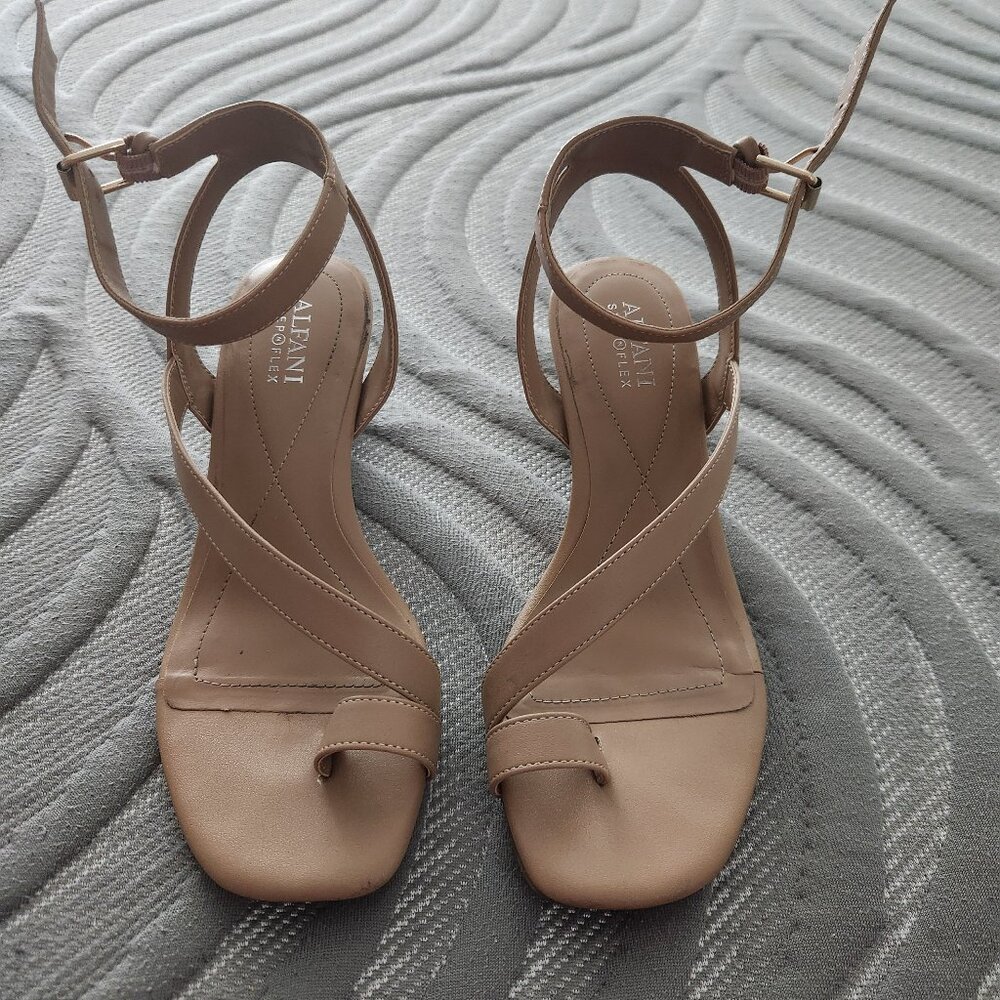 Alfani Women's Square-Heel Dress Sandals - Size 7 - Nude